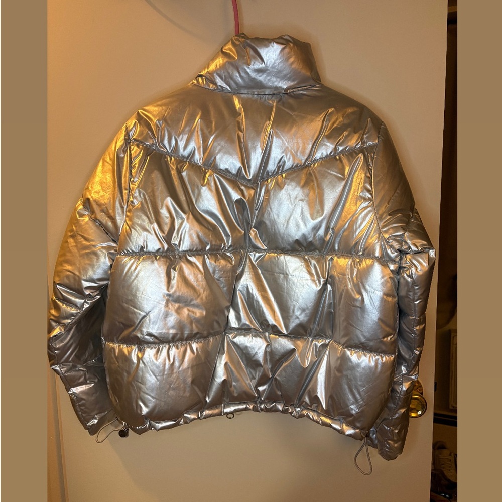 Silver Puffer Jacket - Picture 3 of 3